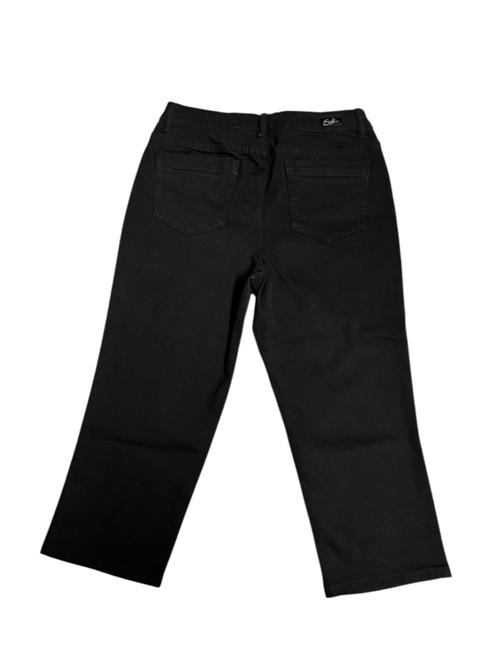 Earl Jeans Black Cropped Embroidered Capris Sz 10 - Picture 5 of 5